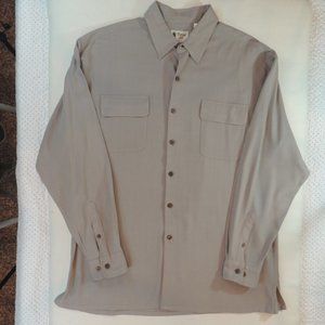 Vintage Silk Men's Gray Silk Button Down Size XL